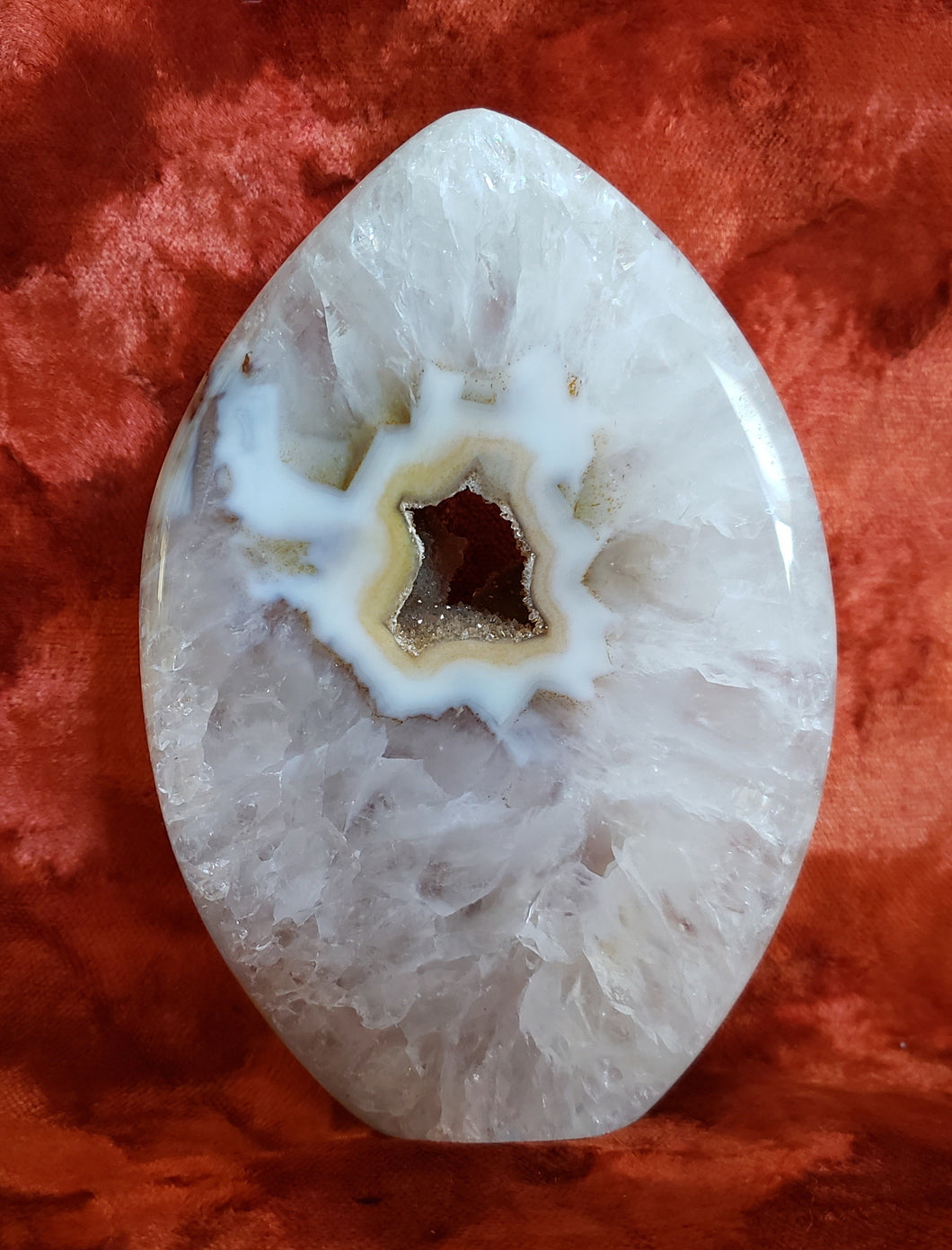 Agate Flame with Druzy