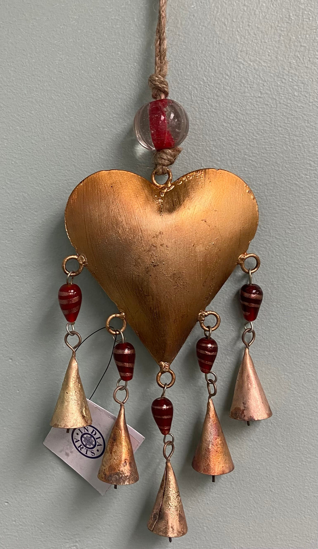 Iron Heart Chime w/ 5 Bells and Beads