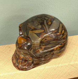 Brecciated Mookaite Jasper Skull