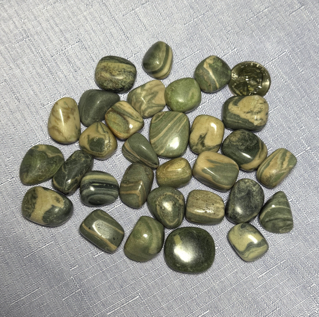 Green Zebra Jasper Tumbled