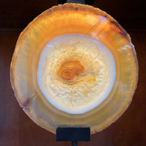 Agate Slice with Metal Stand