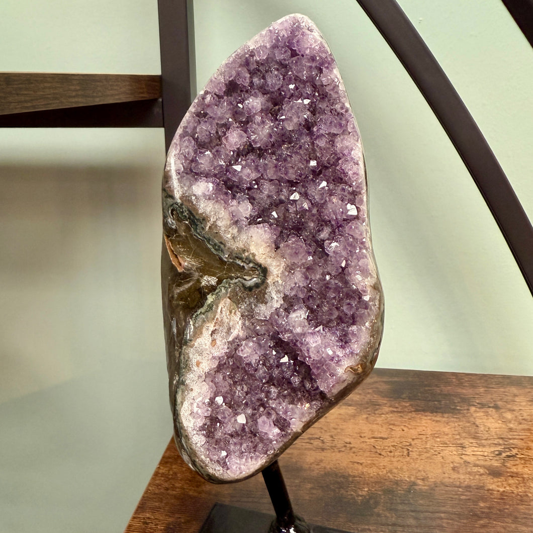 Amethyst Geode on Metal Stand