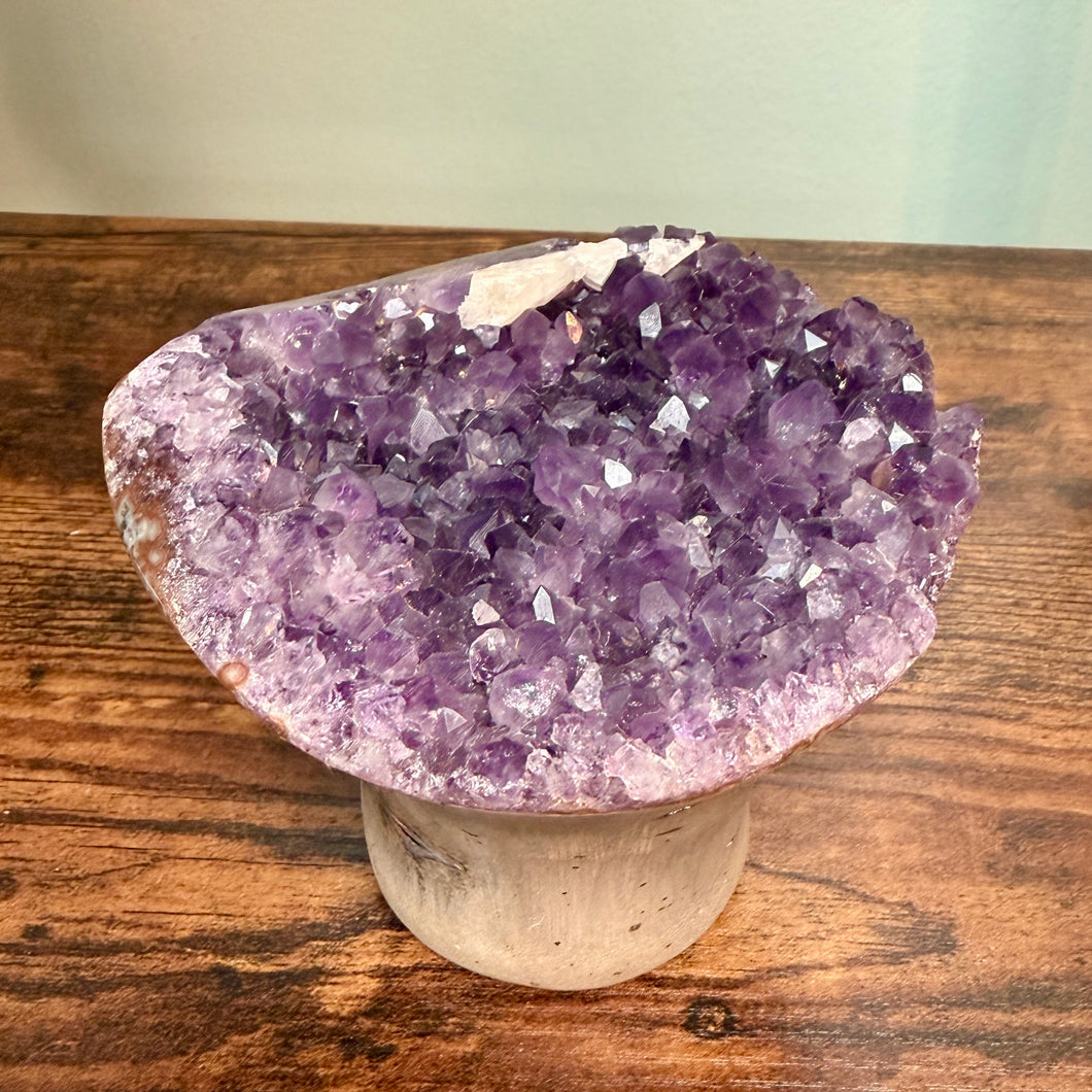 Amethyst Geode on Stone Stand