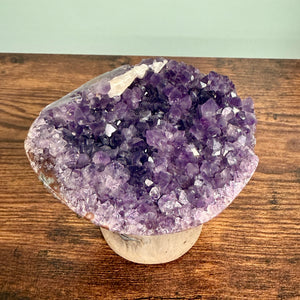 Amethyst Geode on Stone Stand