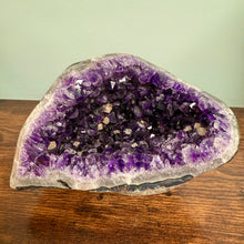 Load image into Gallery viewer, Amethyst Druzy Geode w/ Calcite Growths

