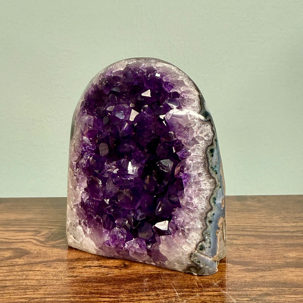Amethyst Geode Druzy with Polished Edge