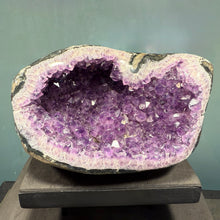 Load image into Gallery viewer, Amethyst Druzy Geode with Flower
