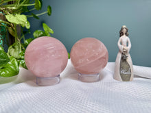 Load image into Gallery viewer, 3.25" Star Rose Quartz Sphere - VERY RARE
