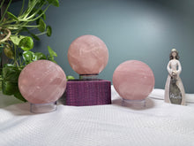 Load image into Gallery viewer, 4" Star Rose Quartz Sphere - VERY RARE
