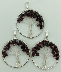 Tree of Life Garnet Pendant