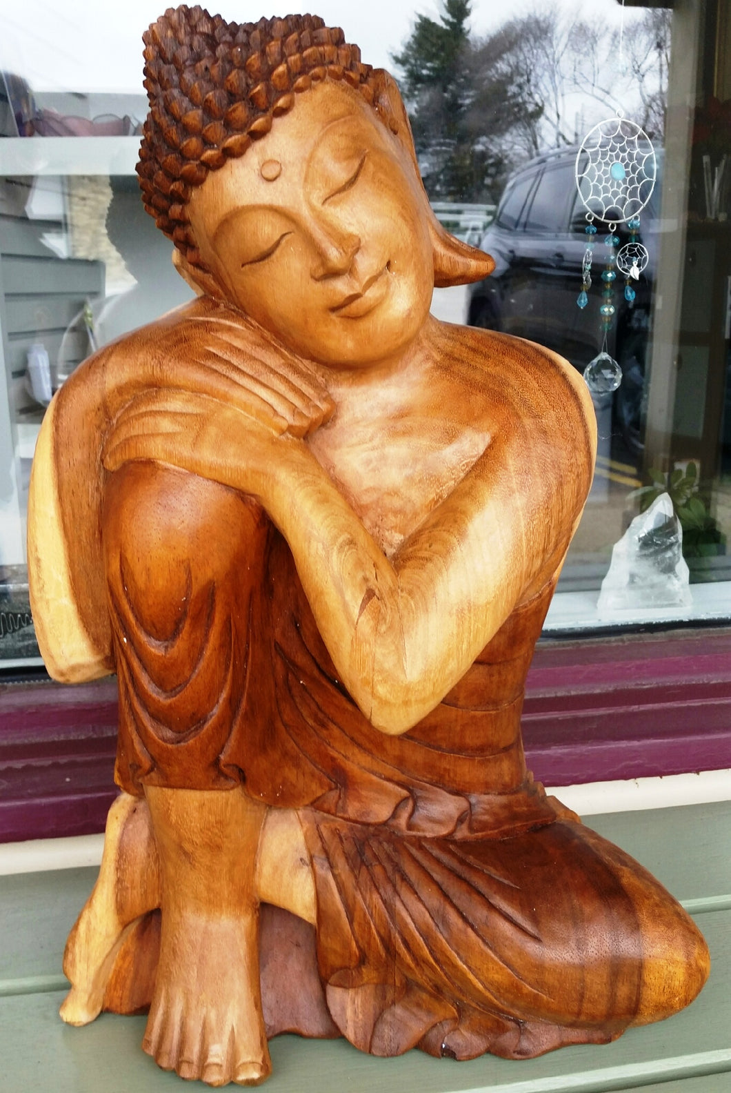 Hand Carved Wood Buddha of Bliss