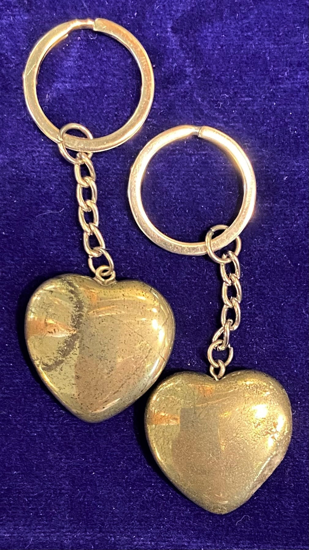 Pyrite Heart Keychain