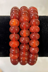 Red Agate 6mm Rondelle Bead Bracelet